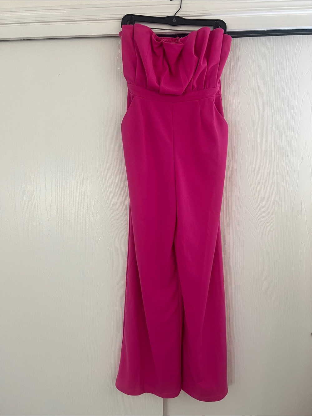 entro Strapless Jumpsuit in Hot Pink